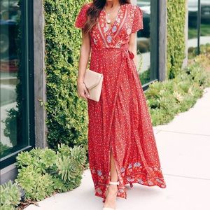 “Huntley floral wrap dress” by Vici Collection